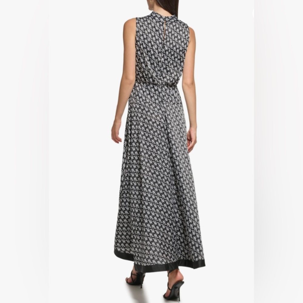 KARL LAGERFELD Paris Women's Black White Sleeveless High-Low Maxi Dress Size 4 - Picture 4 of 15